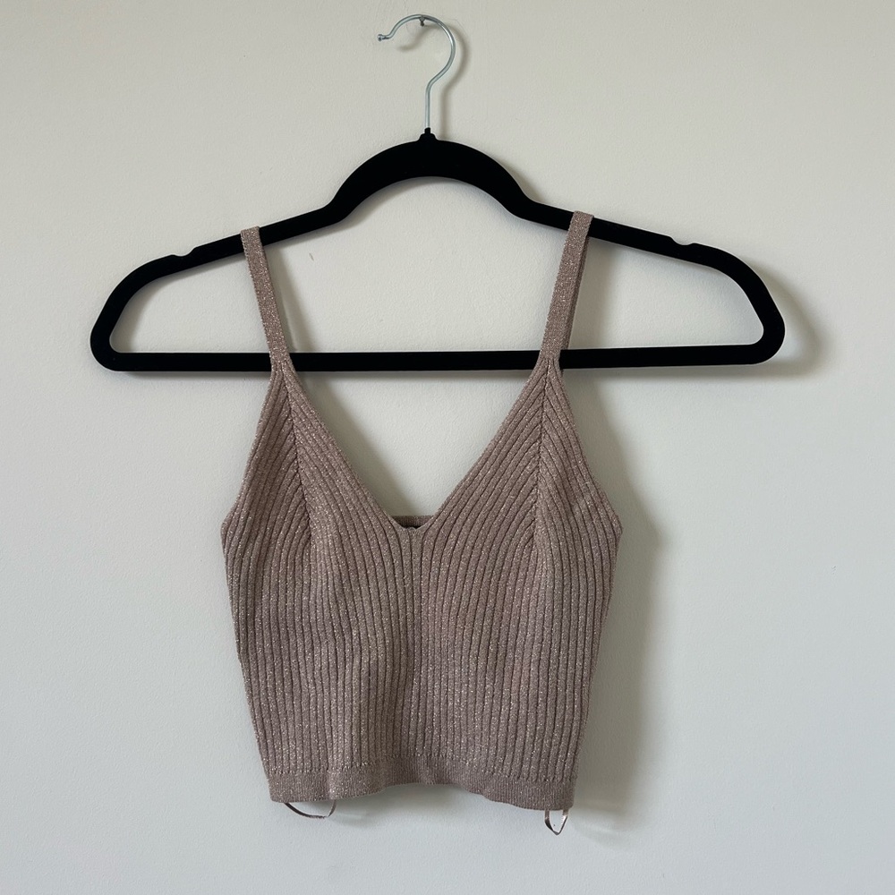 Garage XS Sparkly Gold Tank Top